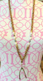 Abi Necklace: Antiqued Brass Boho Wishbone Necklace