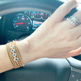 CUSTOMIZABLE Gold Ball Beaded Name Bracelet