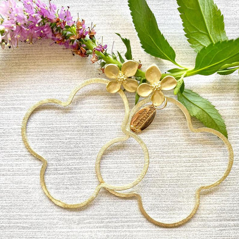 Gold Quatrefoil and Flower “Dezi” Earrings