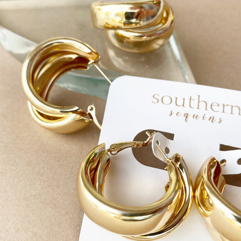 Twisted Chunky Gold “Aubree” Hoops