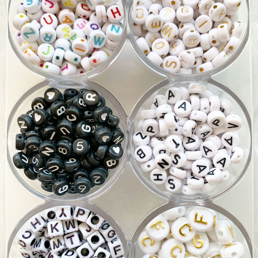 Fall Boho Themed Alphabet Letter Beads, Round Letter Beads, Boho-Chic