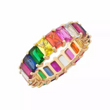 Rainbow Baguette Eternity Band "Rock Candy" Ring